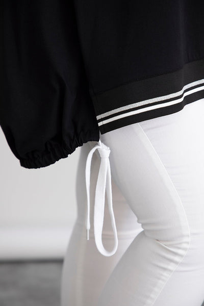 Baumwoll-Tunika mit Kapuze und Kordeln – A-Linie