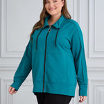 Sweatjacke Daily in Übergrößen - Petrolfarbe