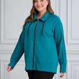 Sweatjacke Daily in Übergrößen - Petrolfarbe