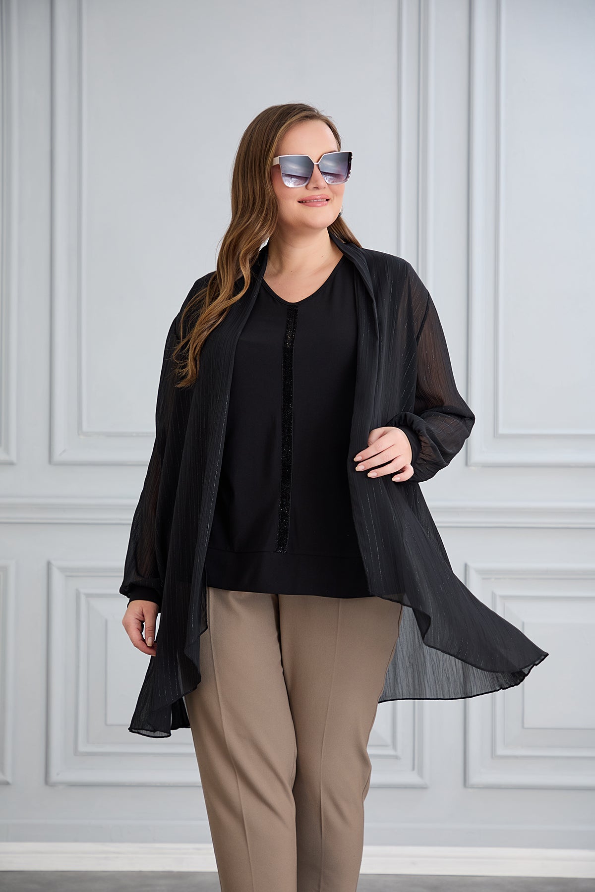 Elegante Chiffonjacke mit Top