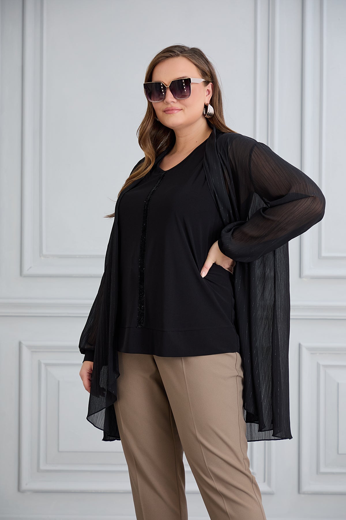 Elegante Chiffonjacke mit Top