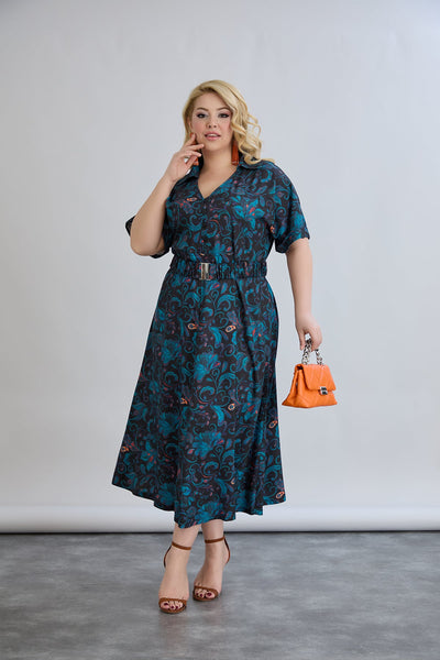 Kleid aus Viskose mit floralem Print