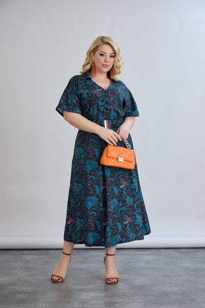 Kleid aus Viskose mit floralem Print