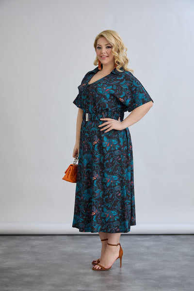 Kleid aus Viskose mit floralem Print