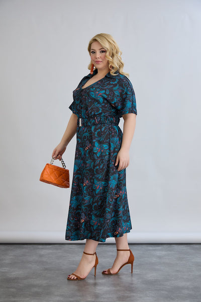 Kleid aus Viskose mit floralem Print