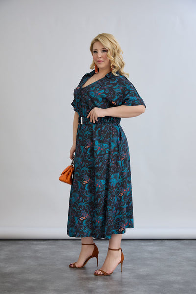 Kleid aus Viskose mit floralem Print