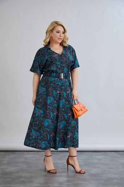 Kleid aus Viskose mit floralem Print