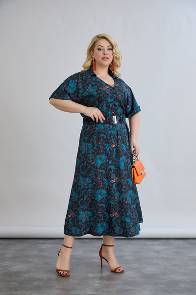 Kleid aus Viskose mit floralem Print