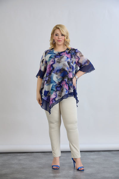 Chiffon Tunika - Multifarbe