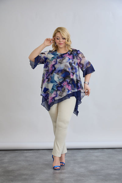 Chiffon Tunika - Multifarbe