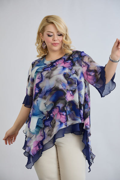 Chiffon Tunika - Multifarbe