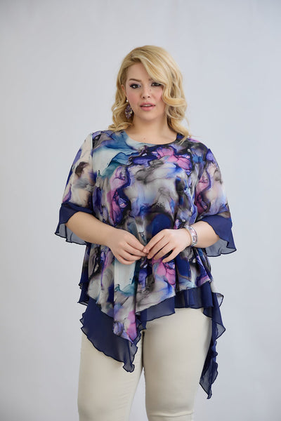 Chiffon Tunika - Multifarbe