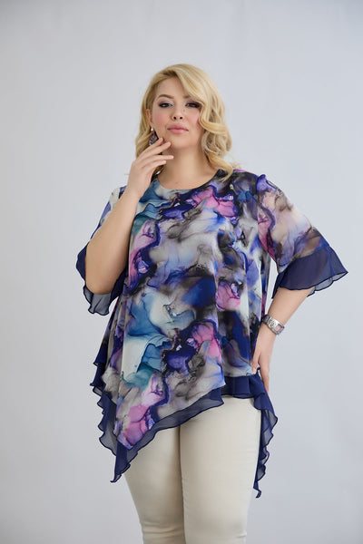 Chiffon Tunika - Multifarbe