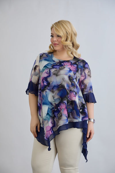 Chiffon Tunika - Multifarbe