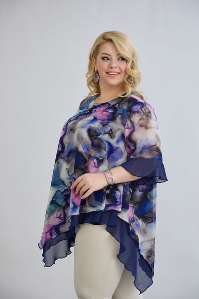 Chiffon Tunika - Multifarbe