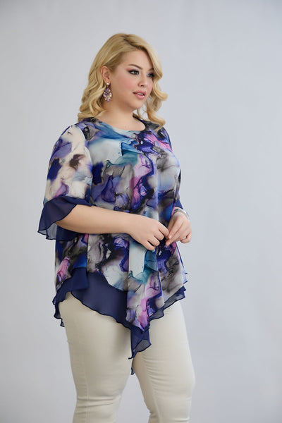Chiffon Tunika - Multifarbe