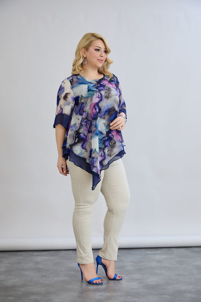 Chiffon Tunika - Multifarbe