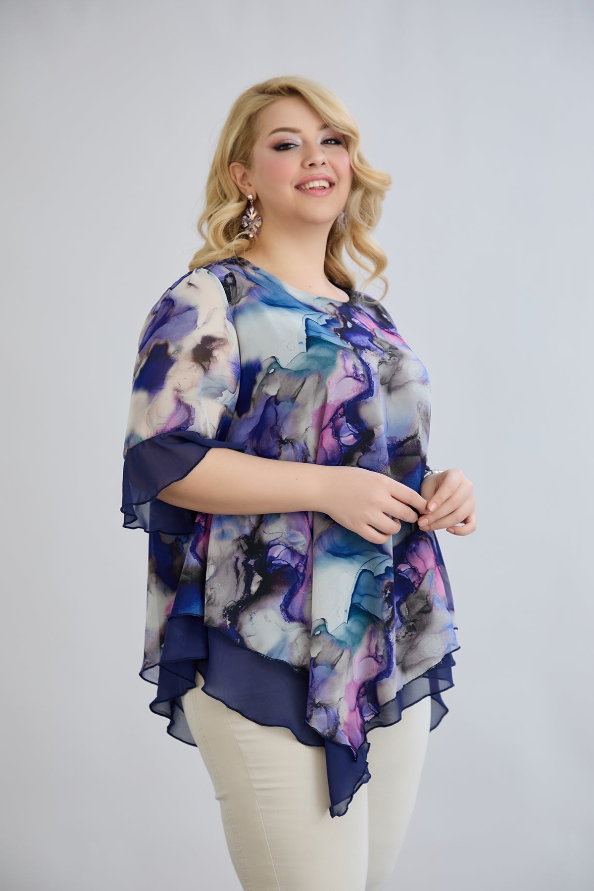 Chiffon Tunika - Multifarbe