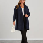 Long-Strickjacke mit Lurex in Dunkelblau – Dunkelblau