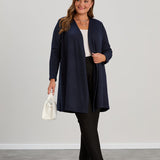 Long-Strickjacke mit Lurex in Dunkelblau – Dunkelblau