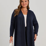 Long-Strickjacke mit Lurex in Dunkelblau – Dunkelblau