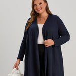 Long-Strickjacke mit Lurex in Dunkelblau – Dunkelblau