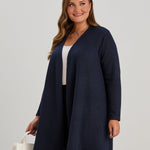 Long-Strickjacke mit Lurex in Dunkelblau – Dunkelblau
