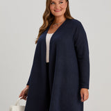 Long-Strickjacke mit Lurex in Dunkelblau – Dunkelblau