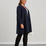 Long-Strickjacke mit Lurex in Dunkelblau – Dunkelblau