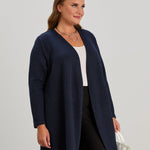 Long-Strickjacke mit Lurex in Dunkelblau – Dunkelblau