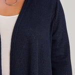 Long-Strickjacke mit Lurex in Dunkelblau – Dunkelblau