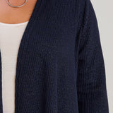 Long-Strickjacke mit Lurex in Dunkelblau – Dunkelblau