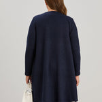 Long-Strickjacke mit Lurex in Dunkelblau – Dunkelblau