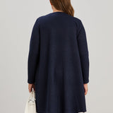 Long-Strickjacke mit Lurex in Dunkelblau – Dunkelblau