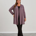 Long-Strickjacke mit Lurex – Lila
