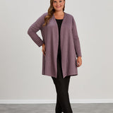 Long-Strickjacke mit Lurex – Lila
