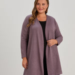 Long-Strickjacke mit Lurex – Lila