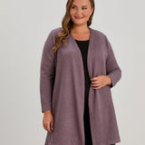 Long-Strickjacke mit Lurex – Lila