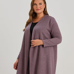 Long-Strickjacke mit Lurex – Lila