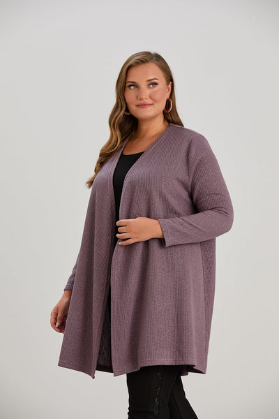 Long-Strickjacke mit Lurex