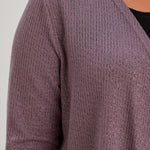 Long-Strickjacke mit Lurex – Lila