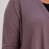 Long-Strickjacke mit Lurex – Lila