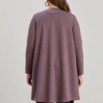 Long-Strickjacke mit Lurex – Lila