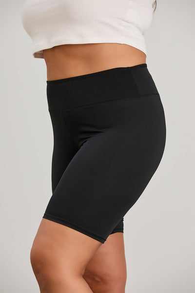 Kurze Leggings aus Mikrofaser - Schwarz