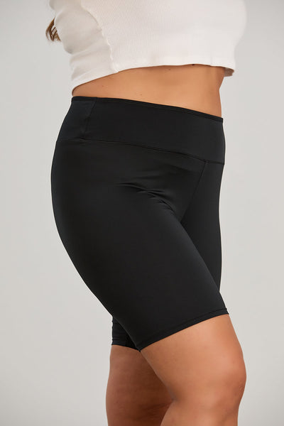 Kurze Leggings aus Mikrofaser - Schwarz