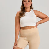 Kurze Leggings aus Mikrofaser mit Scheuerschutz - beige – Beige