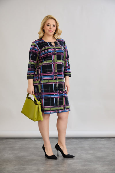 Midikleid mit Print cut out in Übergrößen