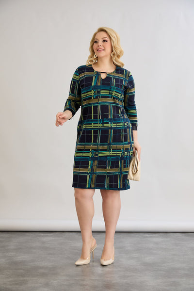 Midikleid mit Print cut out - Grün