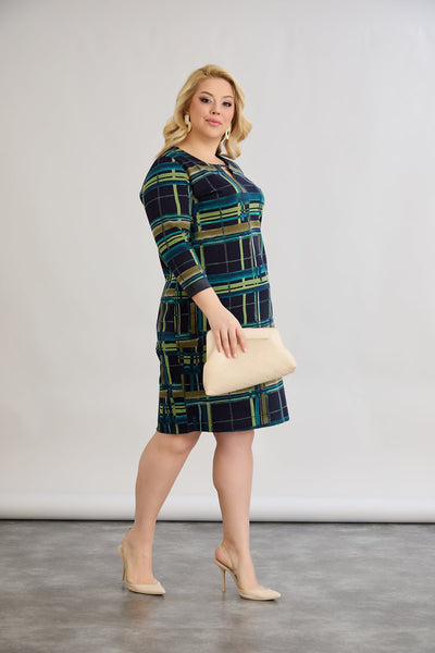 Midikleid mit Print cut out - Grün