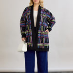 Lange Baumwoll-Strickjacke mit Taschen - schwarz – Schwarz